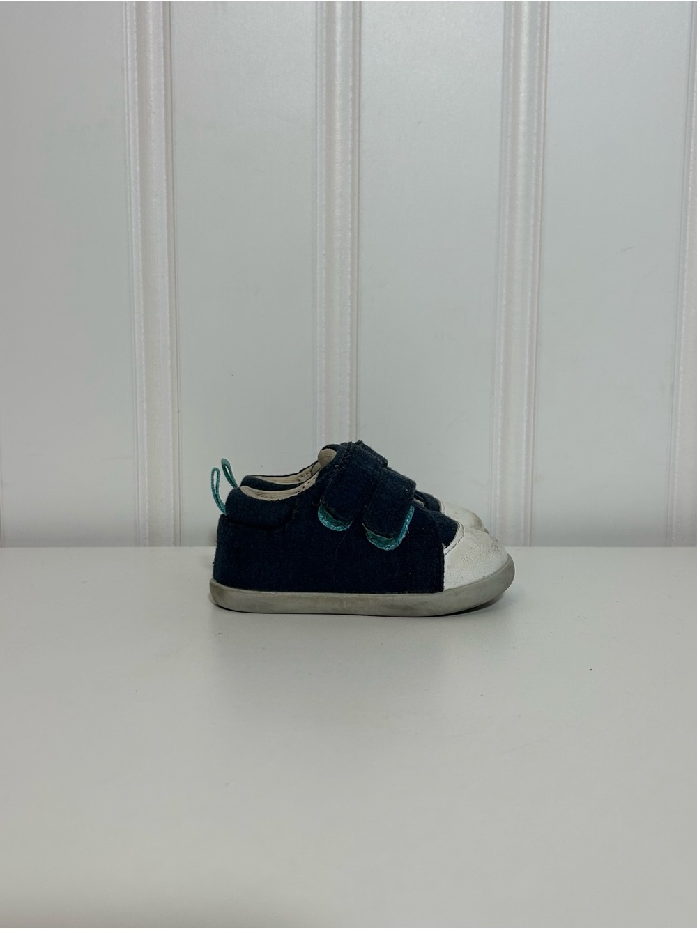 Ten little navy blue strap sneakers toddler